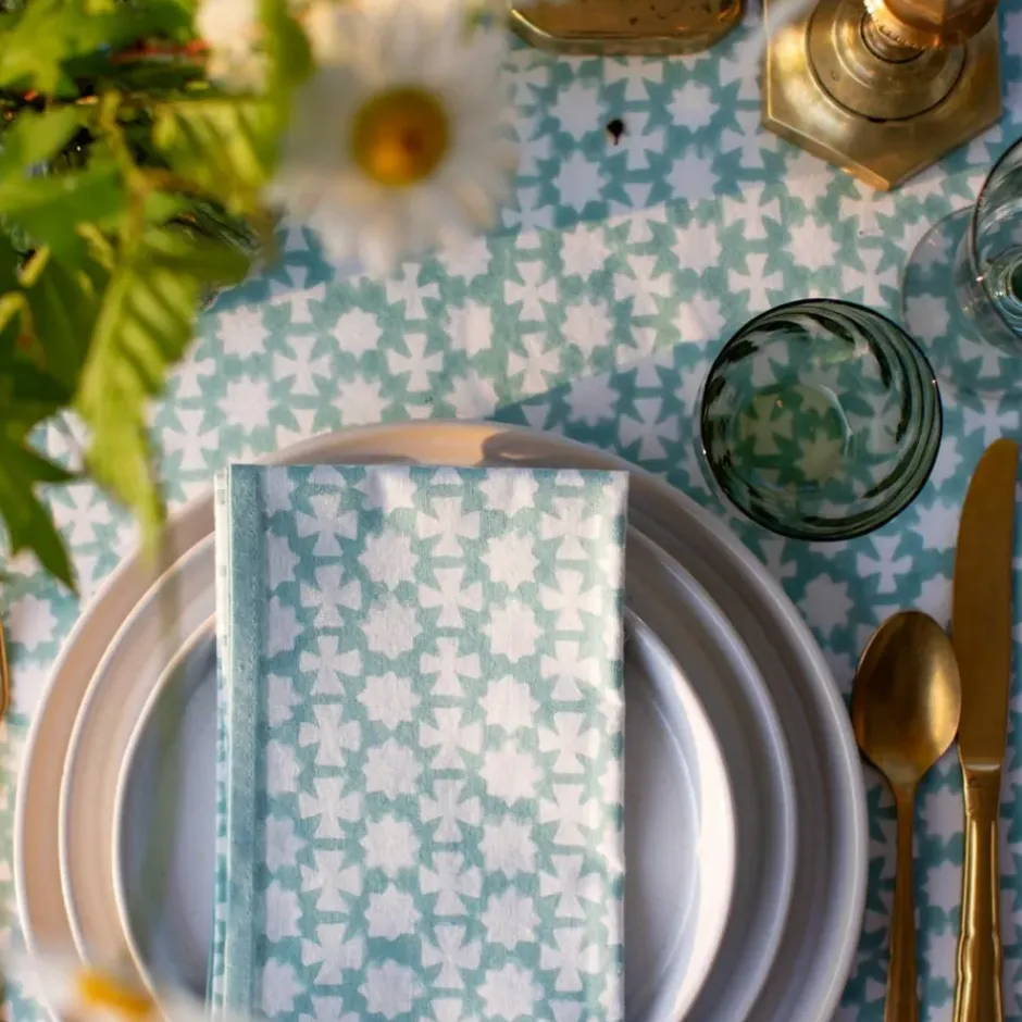 Pomegranate Inc India Hicks Home Cuban Cross Palladian Blue Napkins^ Napkins