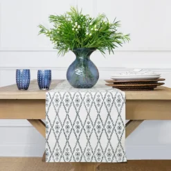 Pomegranate Inc India Hicks Home Diamond Blue Table Runner^ Table Runners