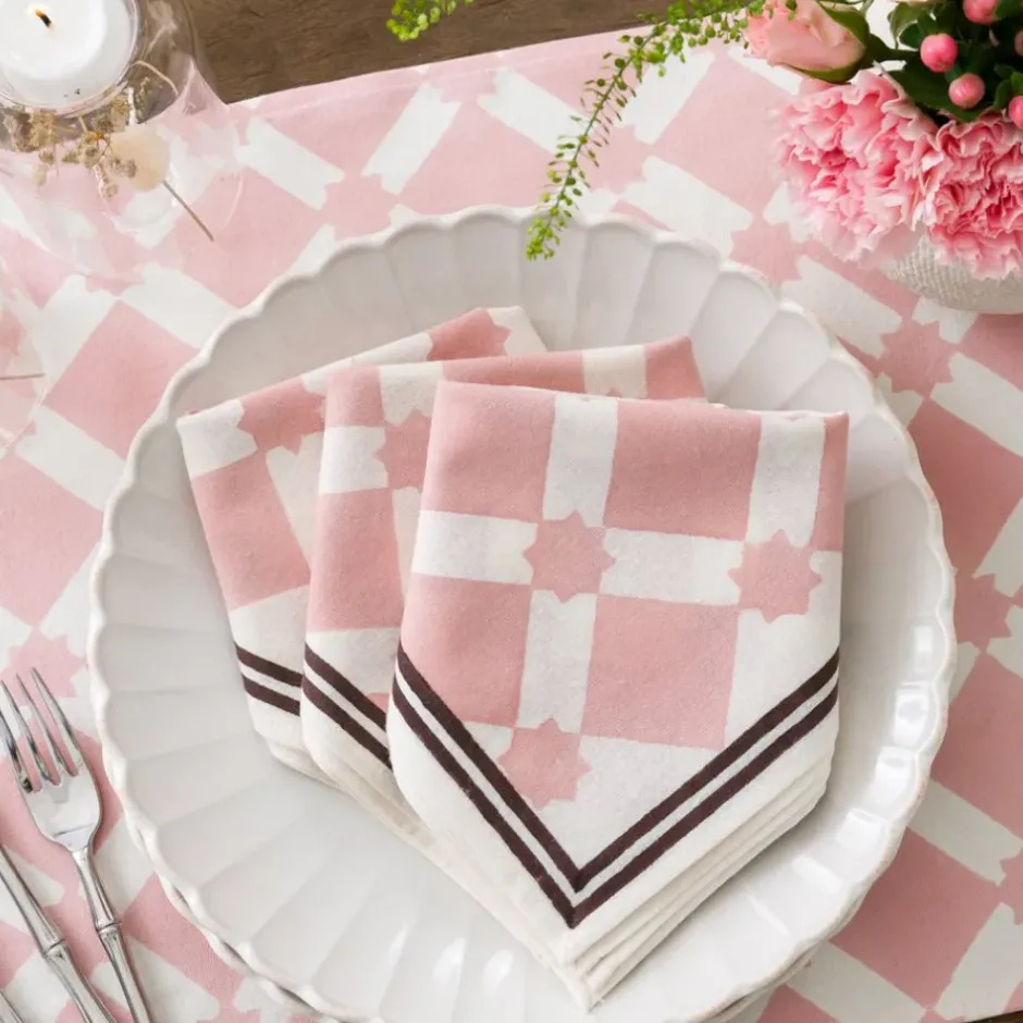 Pomegranate Inc India Hicks Home Latticework Blush Napkin | Set of 4^ Napkins