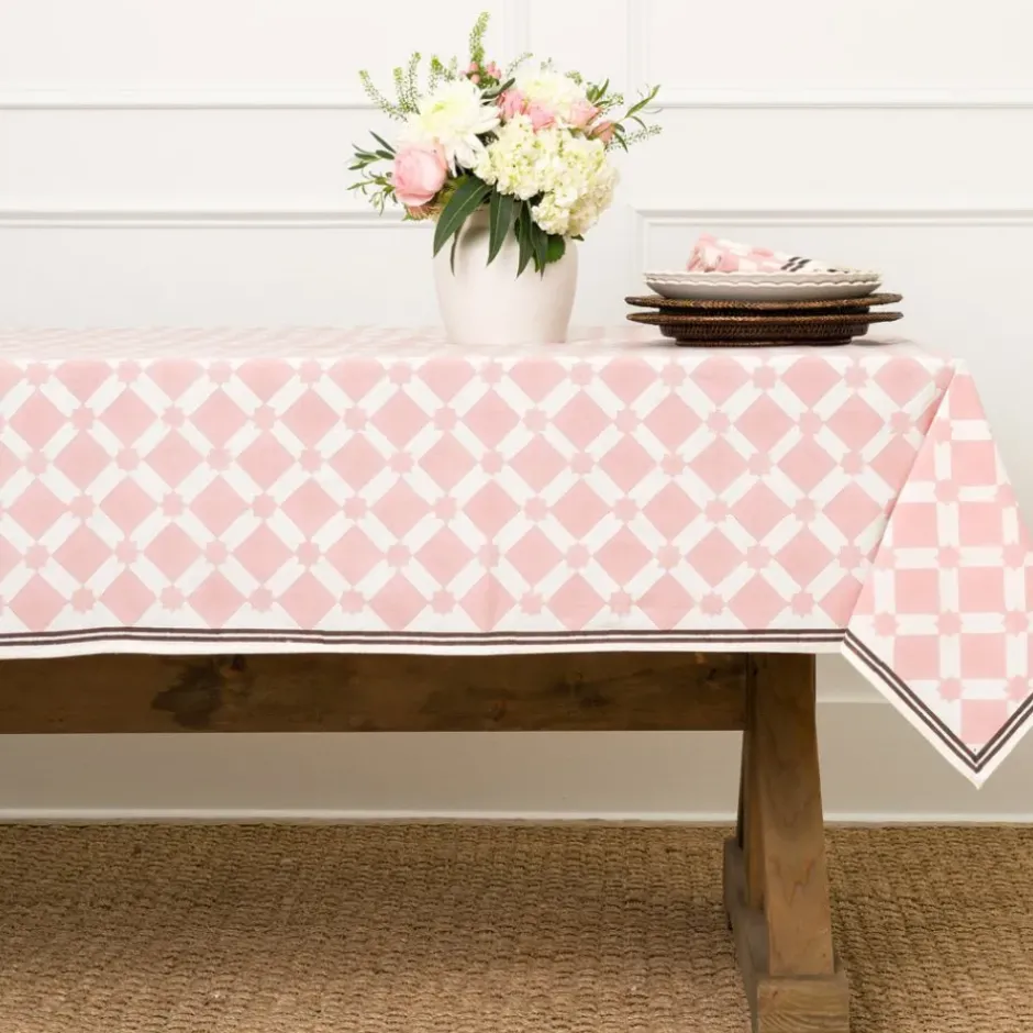Pomegranate Inc India Hicks Home Latticework Blush Tablecloth^ Tablecloths