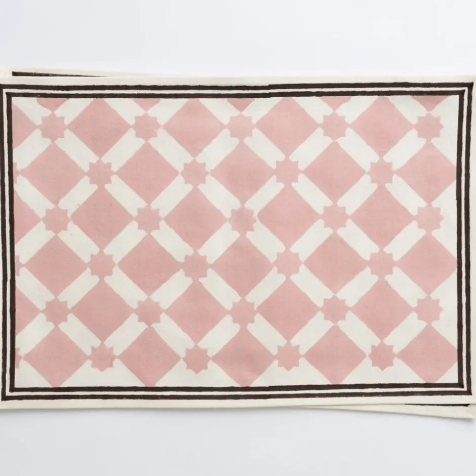 Pomegranate Inc India Hicks Home Latticework Blush Placemat | Set of 4^ Printed Placemats