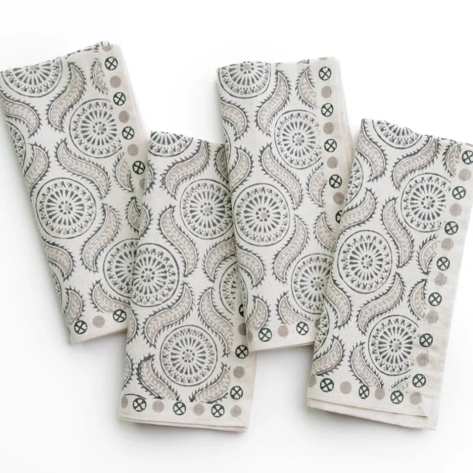 Pomegranate Inc India Hicks Home Medals & Mustaches Napkins | Set of 4^ Napkins