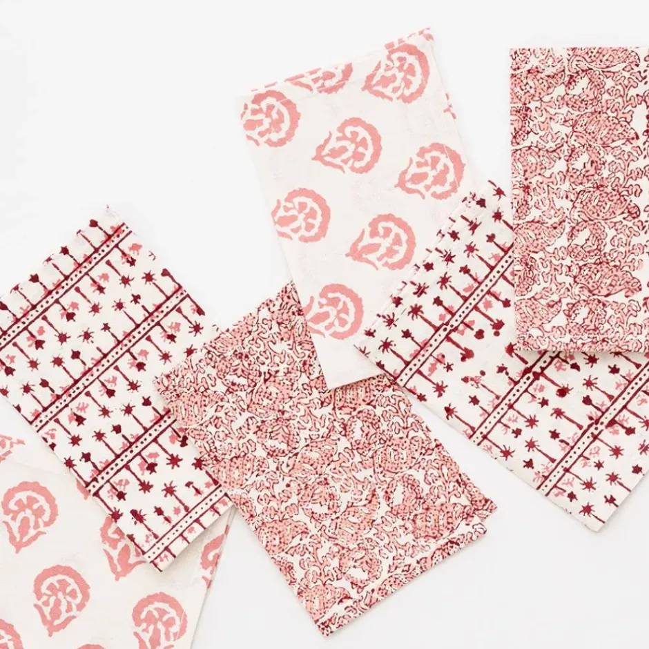 Pomegranate Inc India Hicks Home Multi Blush Cocktail Napkin | Set of 6^ Cocktail Napkins