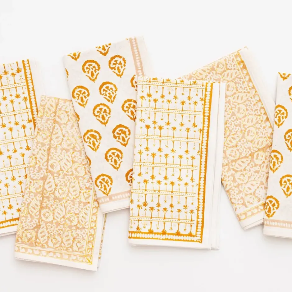 Pomegranate Inc India Hicks Home Multi Golden Napkins | Set of 6^ Napkins