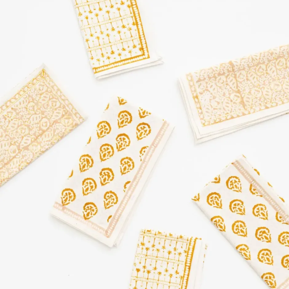 Pomegranate Inc India Hicks Home Multi Golden Napkins | Set of 6^ Napkins