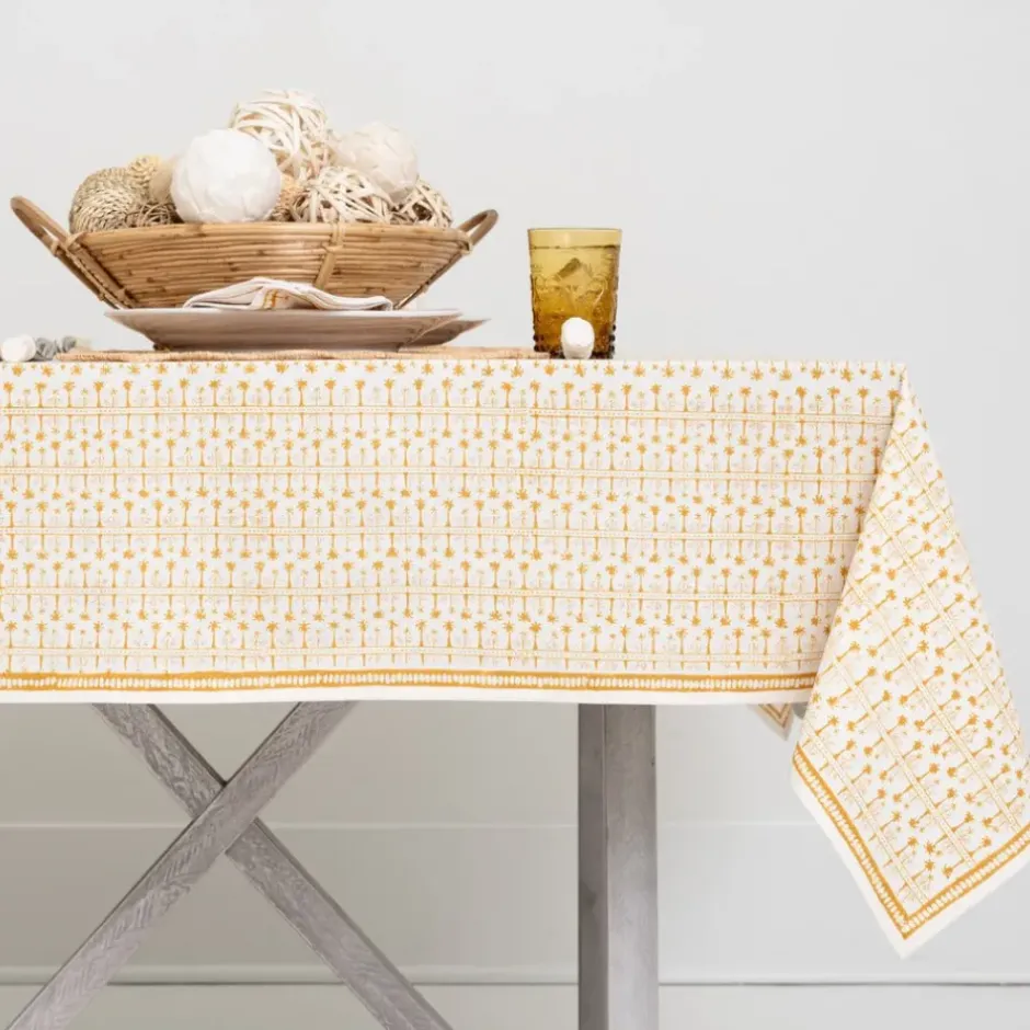 Pomegranate Inc India Hicks Home Palm Avenue Golden Tablecloth^ Tablecloths