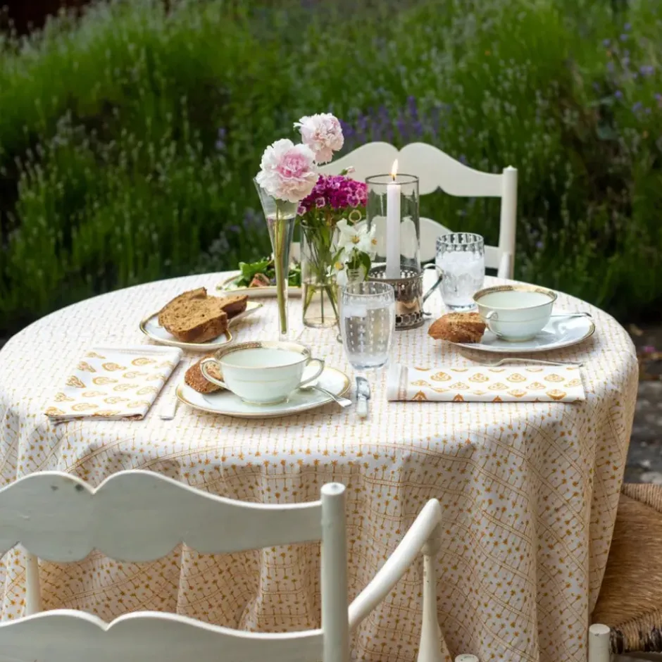 Pomegranate Inc India Hicks Home Palm Avenue Golden Tablecloth^ Tablecloths