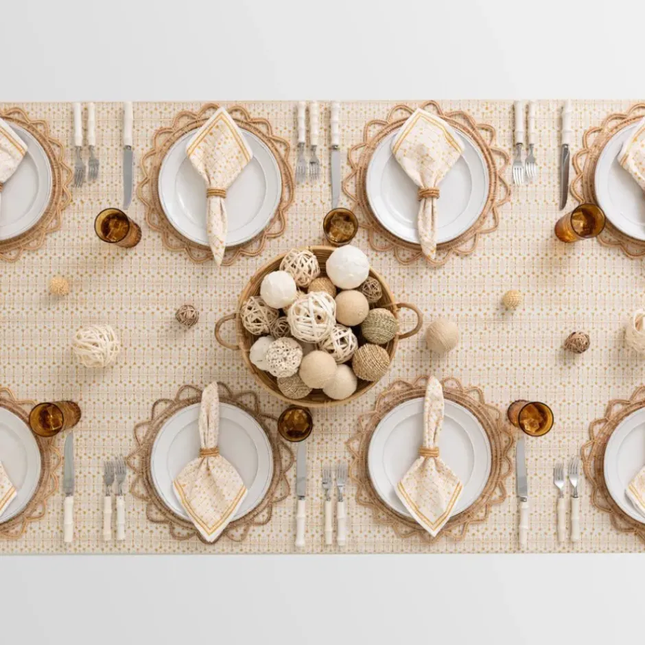 Pomegranate Inc India Hicks Home Palm Avenue Golden Tablecloth^ Tablecloths