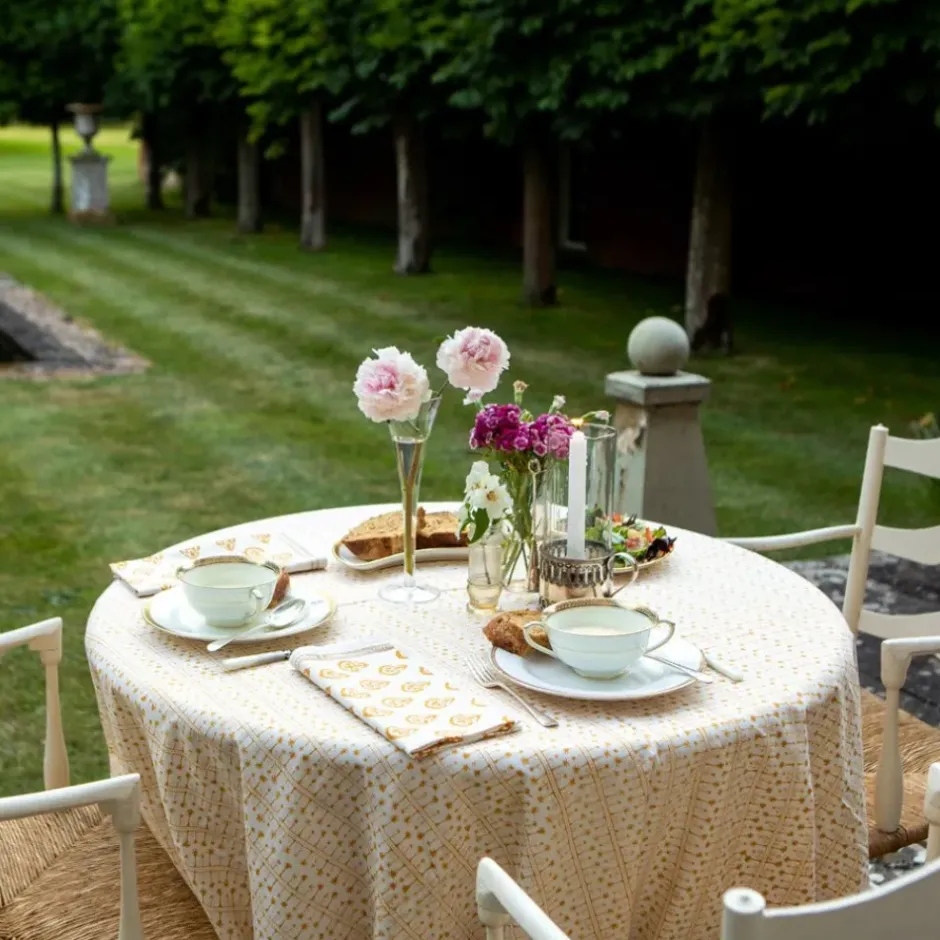 Pomegranate Inc India Hicks Home Palm Avenue Golden Tablecloth^ Tablecloths