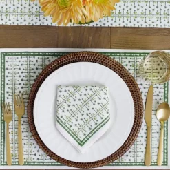 Pomegranate Inc India Hicks Home Palm Avenue Hunter Green Placemat | Set of 4^ Printed Placemats