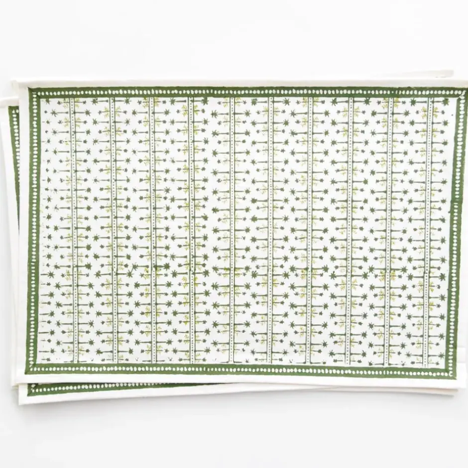 Pomegranate Inc India Hicks Home Palm Avenue Hunter Green Placemat | Set of 4^ Printed Placemats