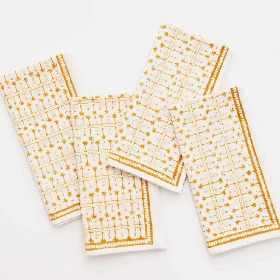 Pomegranate Inc India Hicks Home Palm Avenue Golden Napkin | Set of 4^ Napkins