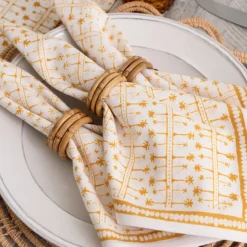 Pomegranate Inc India Hicks Home Palm Avenue Golden Napkin | Set of 4^ Napkins