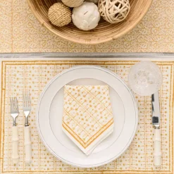 Pomegranate Inc India Hicks Home Palm Avenue Golden Placemat | Set of 4^ Printed Placemats