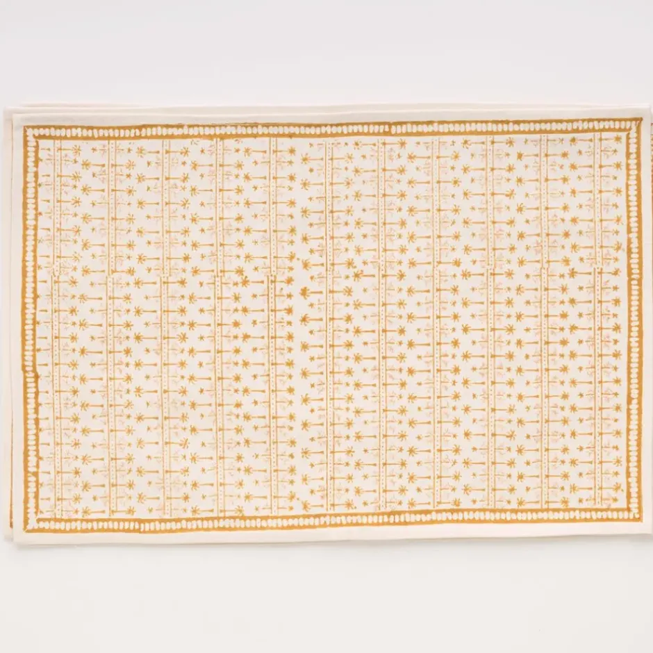 Pomegranate Inc India Hicks Home Palm Avenue Golden Placemat | Set of 4^ Printed Placemats