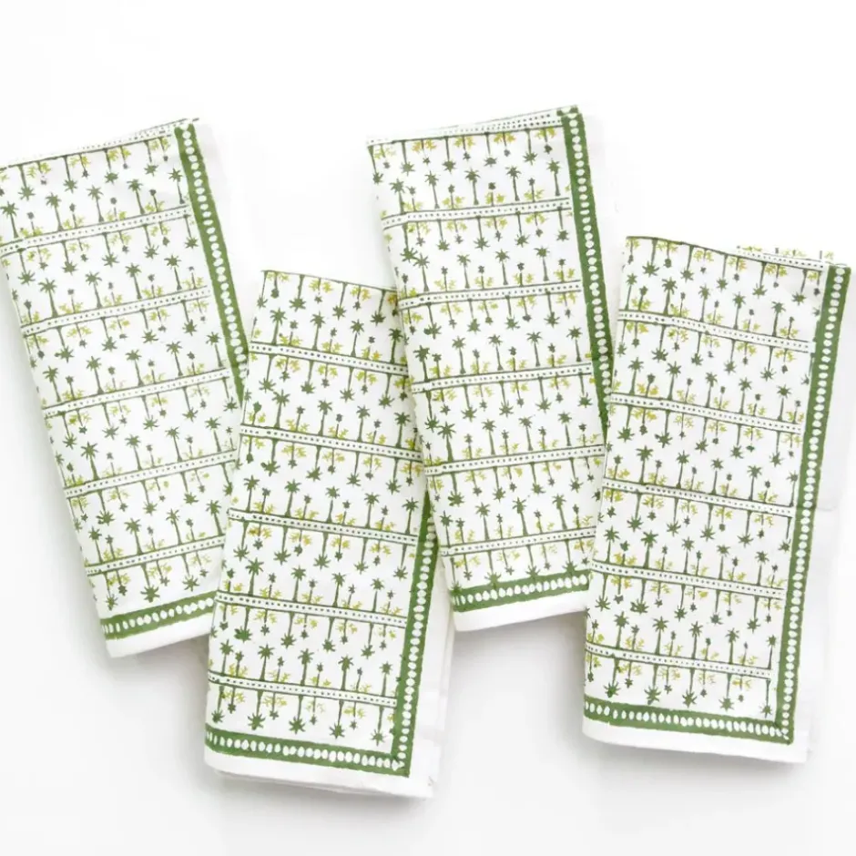 Pomegranate Inc India Hicks Home Palm Avenue Hunter Green Napkin | Set of 4^ Napkins