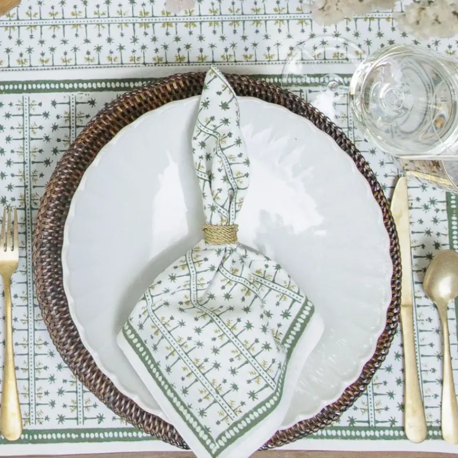 Pomegranate Inc India Hicks Home Palm Avenue Hunter Green Napkin | Set of 4^ Napkins