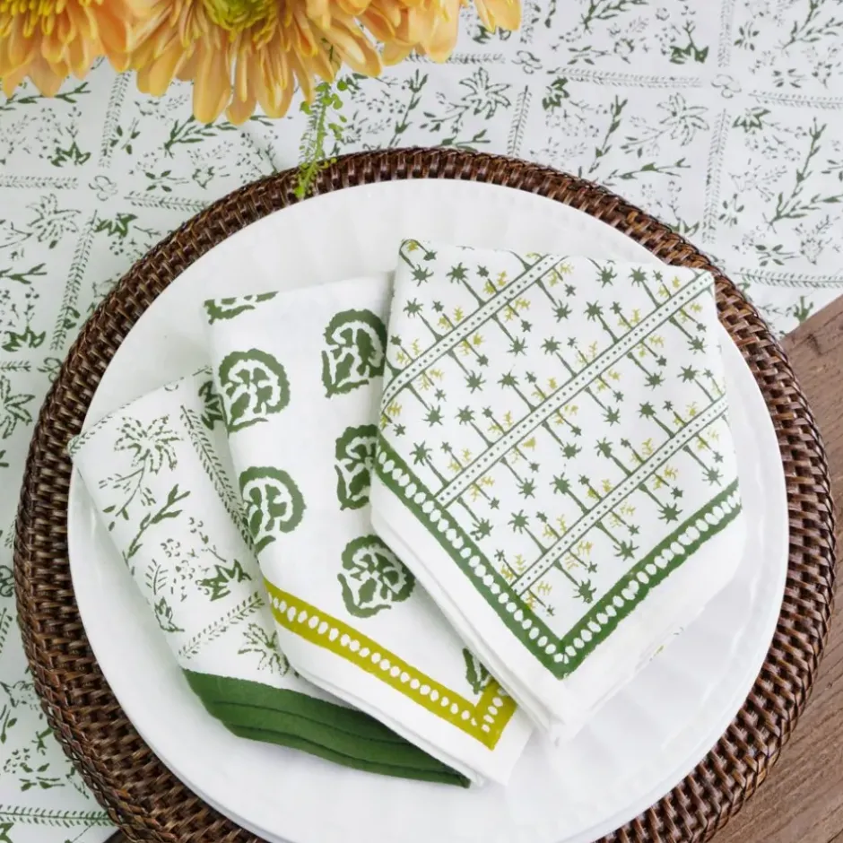 Pomegranate Inc India Hicks Home Palm Avenue Hunter Green Napkin | Set of 4^ Napkins