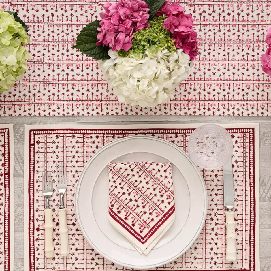 Pomegranate Inc India Hicks Home Palm Avenue Blush Placemat | Set of 4^ Printed Placemats