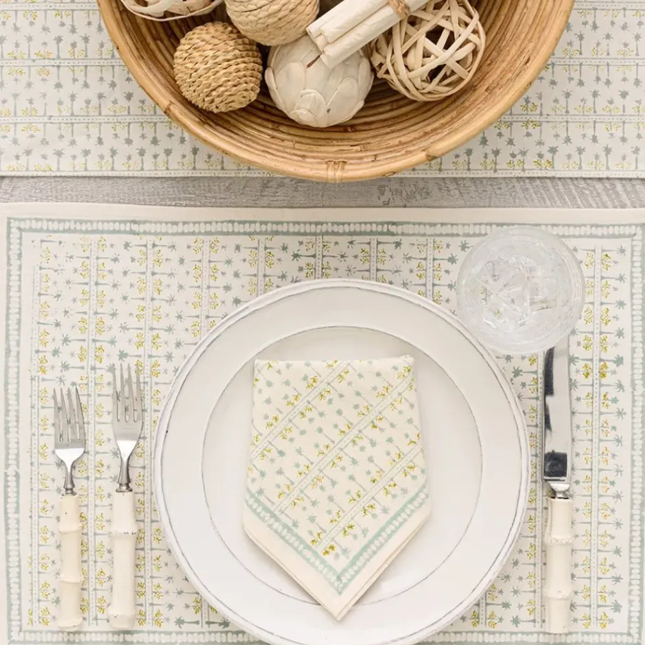 Pomegranate Inc India Hicks Home Palm Avenue Seafoam Placemat | Set of 4^ Printed Placemats