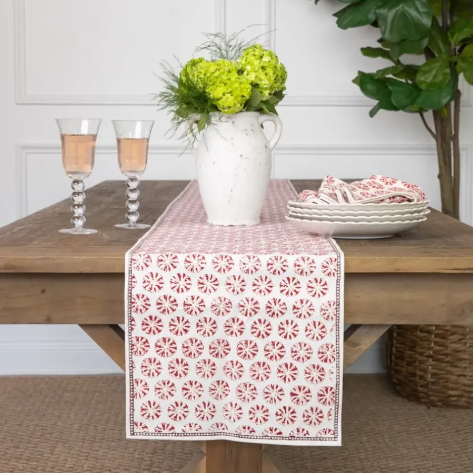 Pomegranate Inc India Hicks Home Sea Biscuit Red Table Runner^ Table Runners