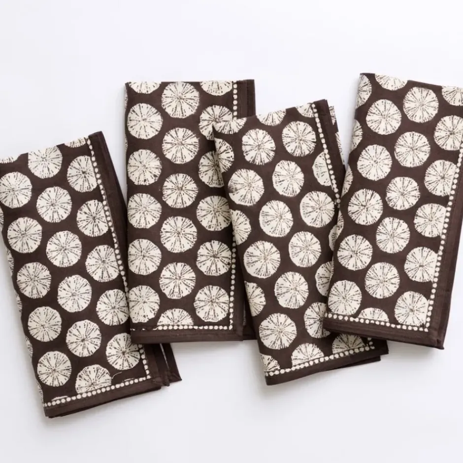 Pomegranate Inc India Hicks Home Sea Biscuit Chocolate Napkin | Set of 4^ Napkins