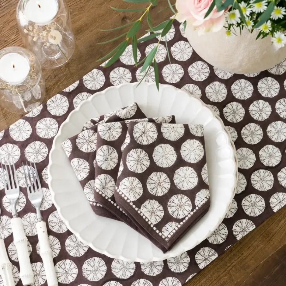 Pomegranate Inc India Hicks Home Sea Biscuit Chocolate Napkin | Set of 4^ Napkins
