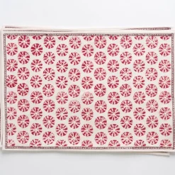 Pomegranate Inc India Hicks Home Sea Biscuit Red Placemat | Set of 4^ Printed Placemats