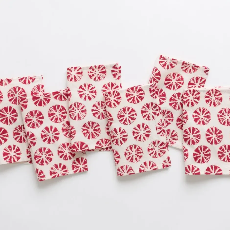 Pomegranate Inc India Hicks Home Sea Biscuit Red Cocktail Napkins^ Cocktail Napkins