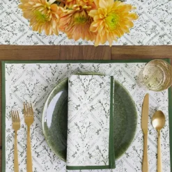 Pomegranate Inc India Hicks Home Sea Ferns & Domino Hunter Green Placemat | Set of 4^ Printed Placemats