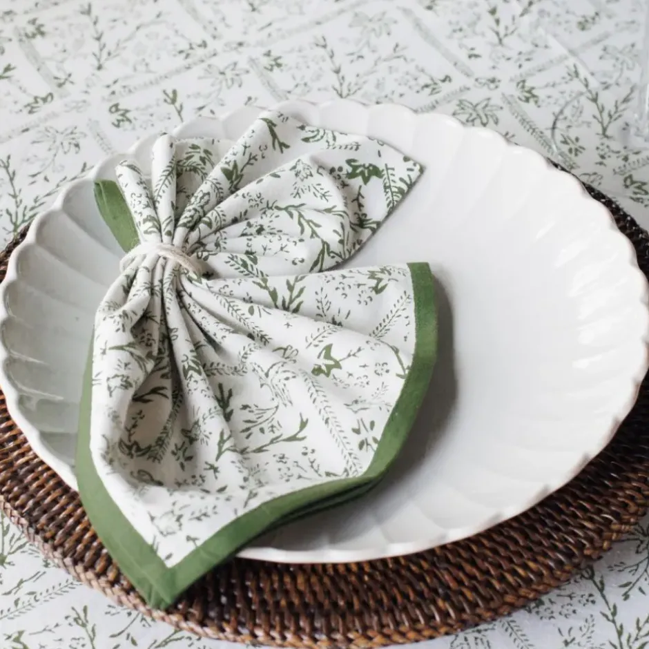 Pomegranate Inc India Hicks Home Sea Ferns & Domino Hunter Green Napkin | Set of 4^ Napkins