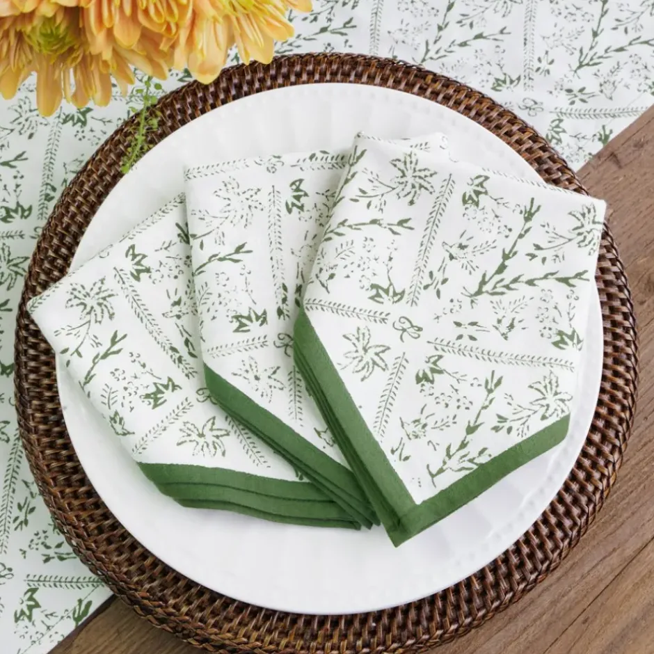 Pomegranate Inc India Hicks Home Sea Ferns & Domino Hunter Green Napkin | Set of 4^ Napkins
