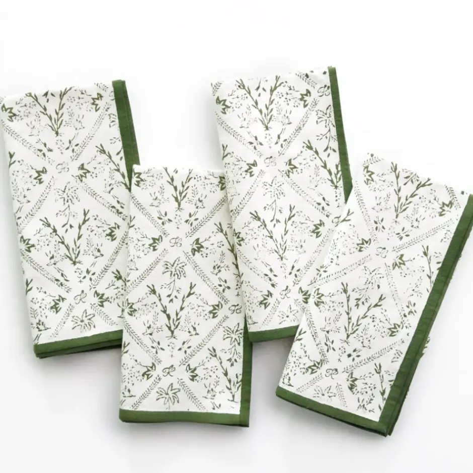 Pomegranate Inc India Hicks Home Sea Ferns & Domino Hunter Green Napkin | Set of 4^ Napkins