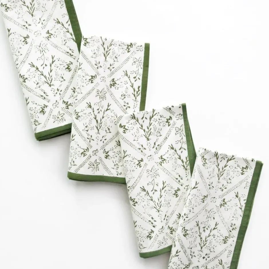 Pomegranate Inc India Hicks Home Sea Ferns & Domino Hunter Green Napkin | Set of 4^ Napkins