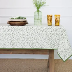 Pomegranate Inc India Hicks Home Sea Ferns & Domino Hunter Green Tablecloth^ Tablecloths