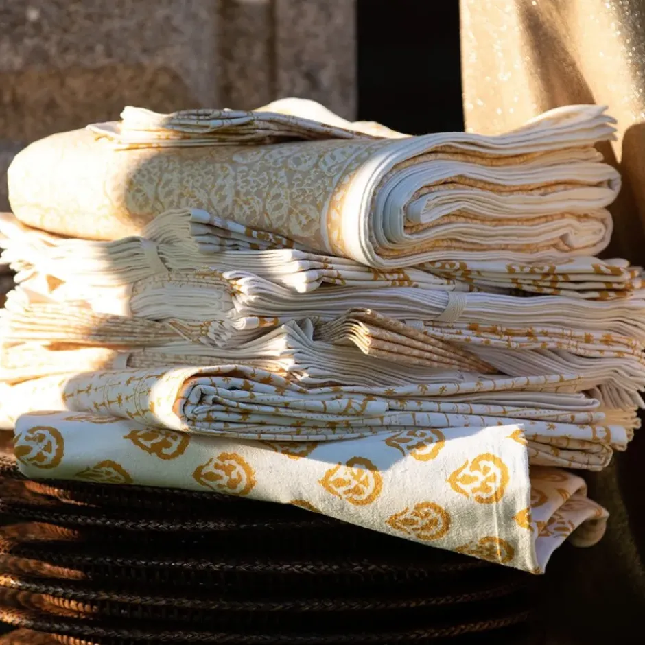 Pomegranate Inc India Hicks Home Seashell Golden Napkin | Set of 4^ Napkins