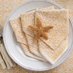 Pomegranate Inc India Hicks Home Seashell Golden Napkin | Set of 4^ Napkins