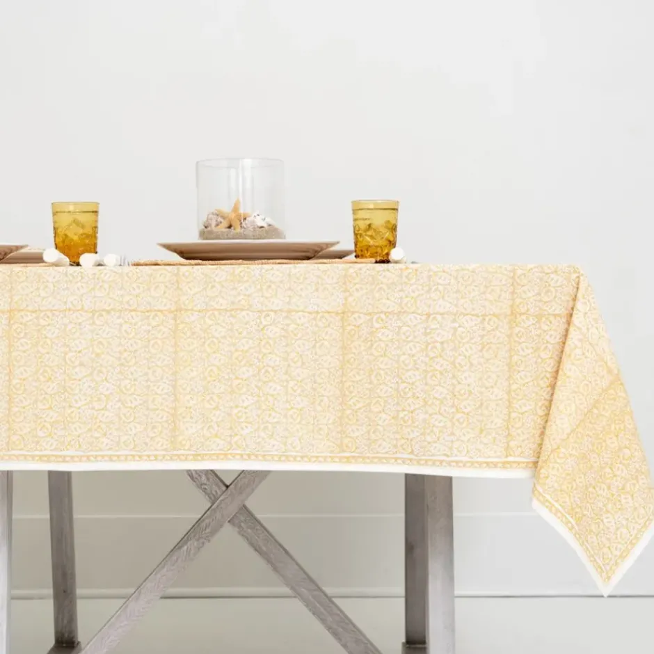 Pomegranate Inc India Hicks Home Seashell Golden Tablecloth^ Tablecloths