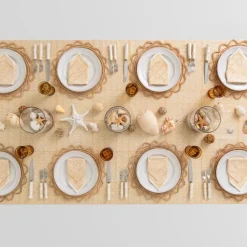 Pomegranate Inc India Hicks Home Seashell Golden Tablecloth^ Tablecloths