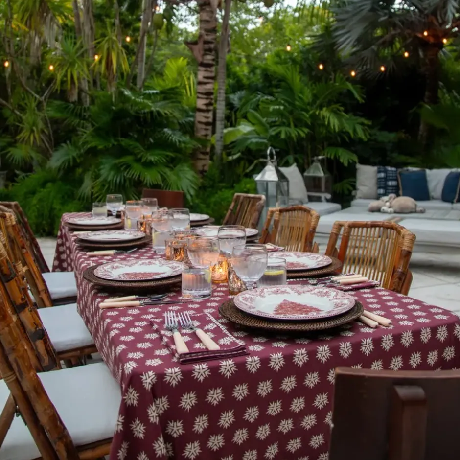 Pomegranate Inc India Hicks Home Sparks Oxblood Tablecloth^ Tablecloths