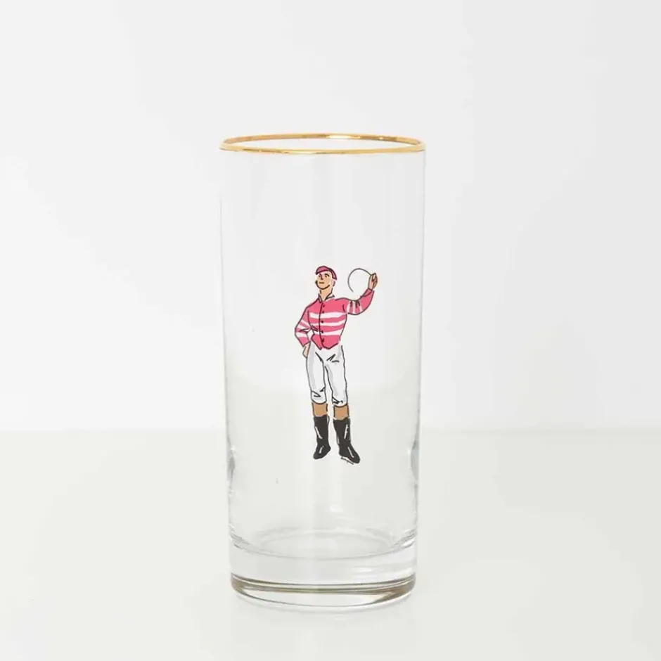 Pomegranate Inc Jockeys Drinking Glasses Mixed Set of 4^ Glassware & Barware
