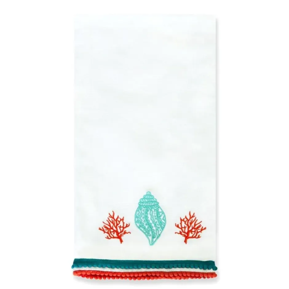 Pomegranate Inc Lyford Shell Embroidered Tea Towels^ Tea Towels