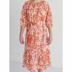 Pomegranate Inc Mango Parrot Ruffle Midi Dress^ Everyday Dresses