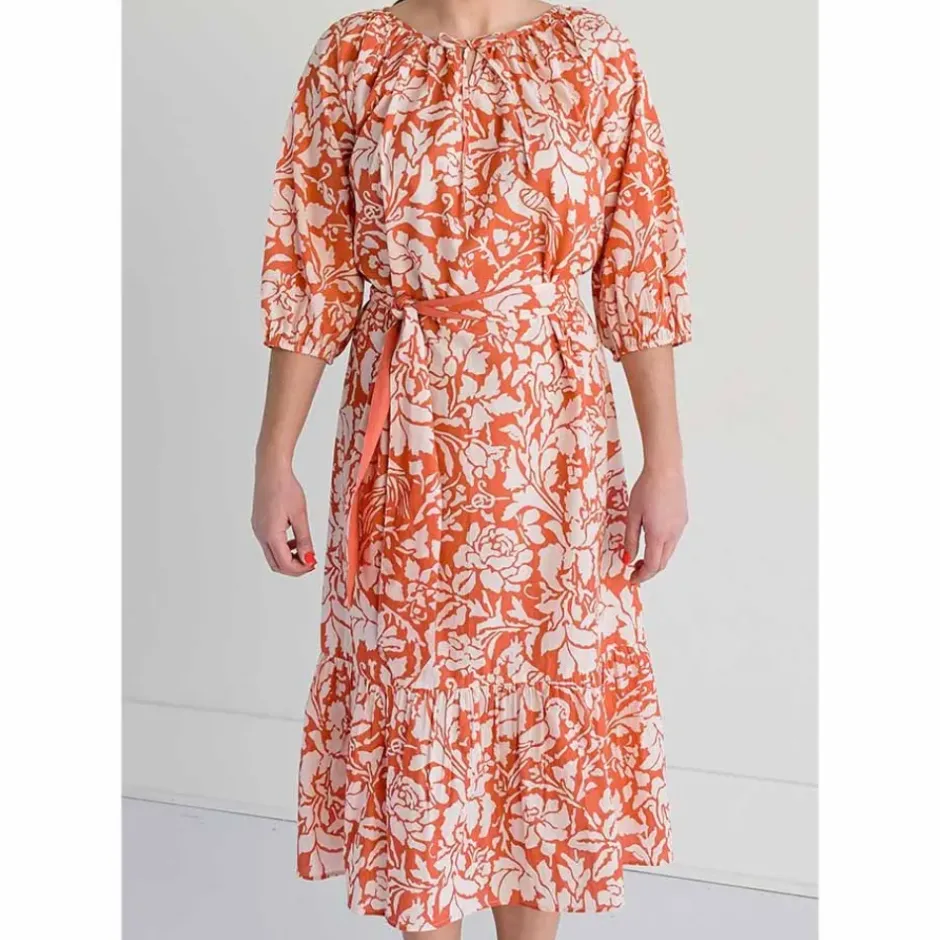 Pomegranate Inc Mango Parrot Ruffle Midi Dress^ Everyday Dresses