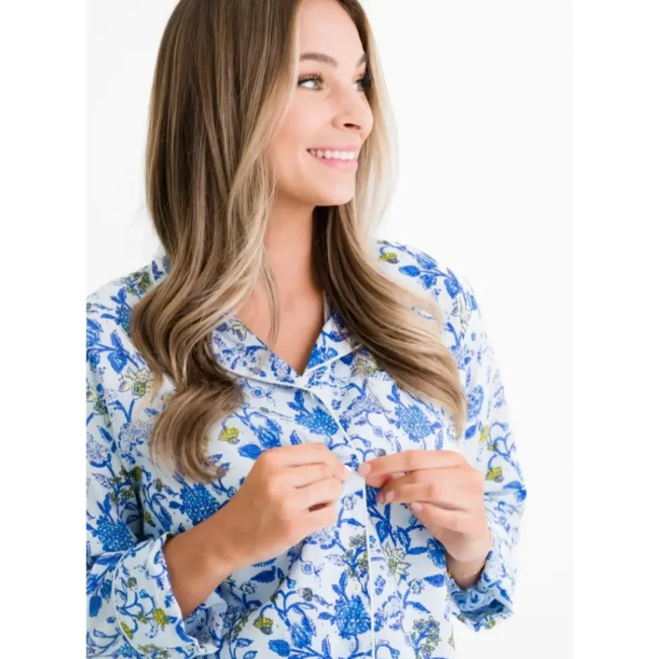 Pomegranate Inc Mila Floral Blue Pajama Top^ Loungewear & Accessories