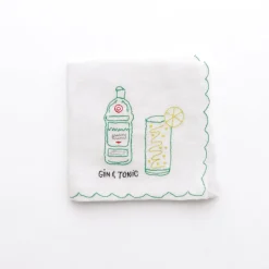 Pomegranate Inc Mixed Drink Embroidered Linen Cocktail Napkins | Set of 6^ Cocktail Napkins