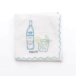 Pomegranate Inc Mixed Drink Embroidered Linen Cocktail Napkins | Set of 6^ Cocktail Napkins