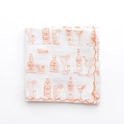 Pomegranate Inc Mixed Drink Printed Linen Cocktail Napkins | Set of 6^ Cocktail Napkins