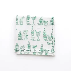 Pomegranate Inc Mixed Drink Printed Linen Cocktail Napkins | Set of 6^ Cocktail Napkins