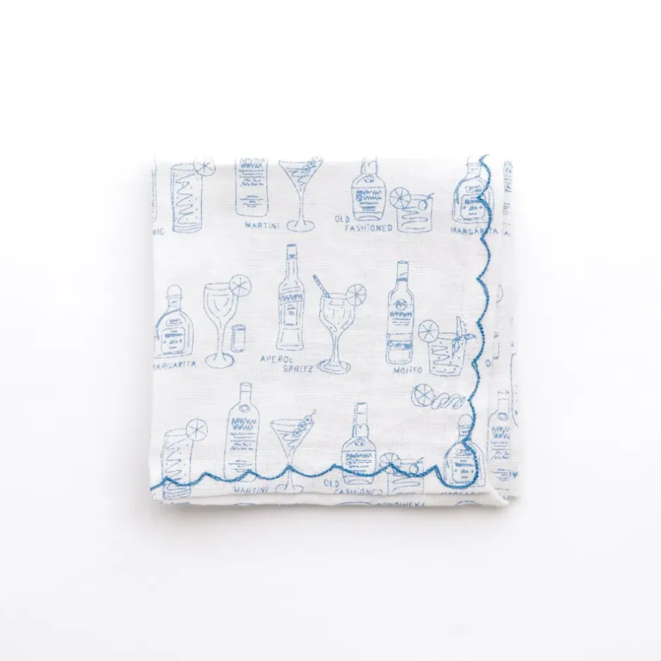 Pomegranate Inc Mixed Drink Printed Linen Cocktail Napkins | Set of 6^ Cocktail Napkins